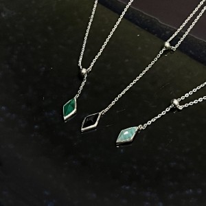 Rhombus．天然石純銀項鍊