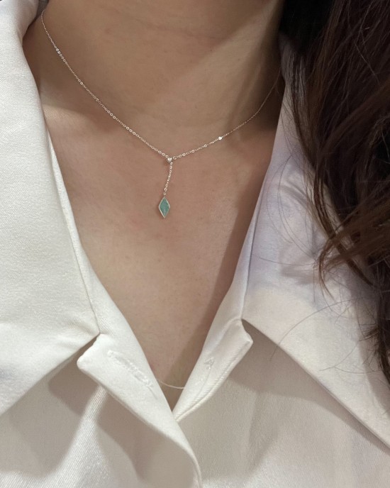 Rhombus．天然石純銀項鍊