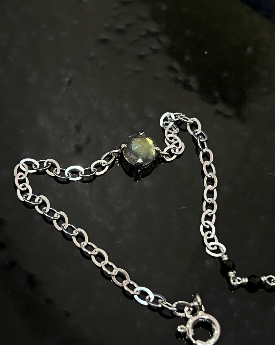 Gleaming．純銀天然石手鍊