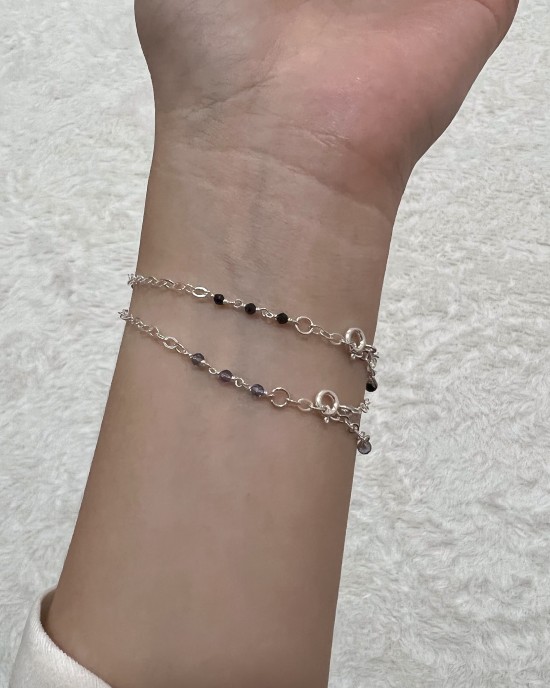 Gleaming．純銀天然石手鍊