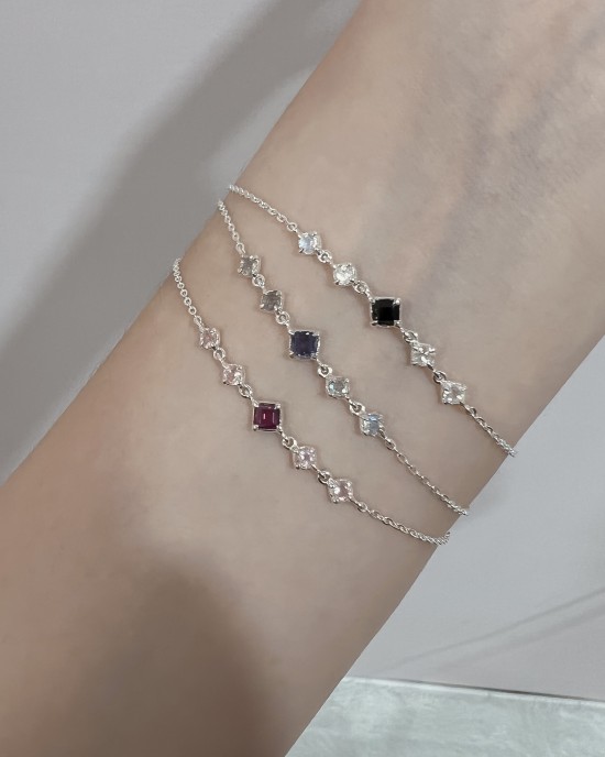 Give me Five．純銀天然石手鍊