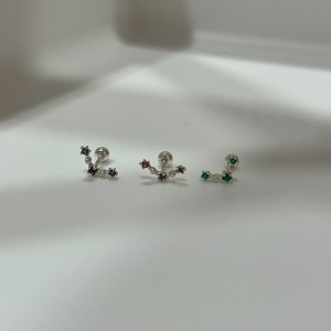 Star sign．天然石純銀耳環