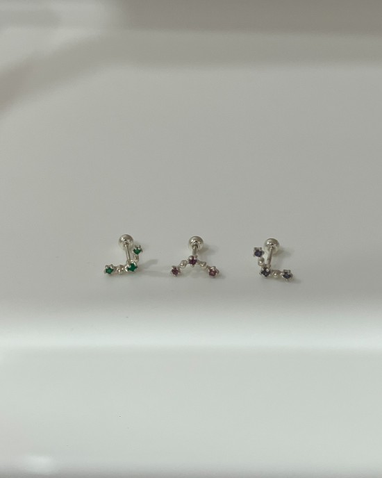 Star sign．天然石純銀耳環