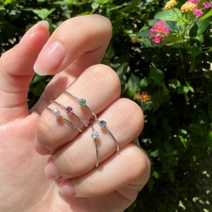 A little bit．天然石純銀戒指