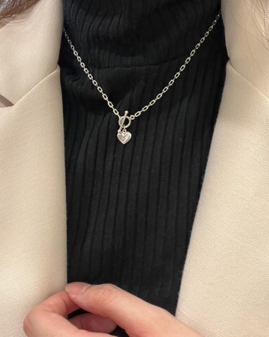 【客製化】Birthday Wish．OT扣愛心純銀項鍊