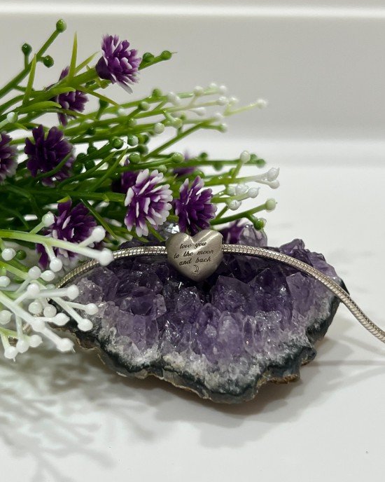 【客製化】Whisper．霧面愛心純銀蛇鍊