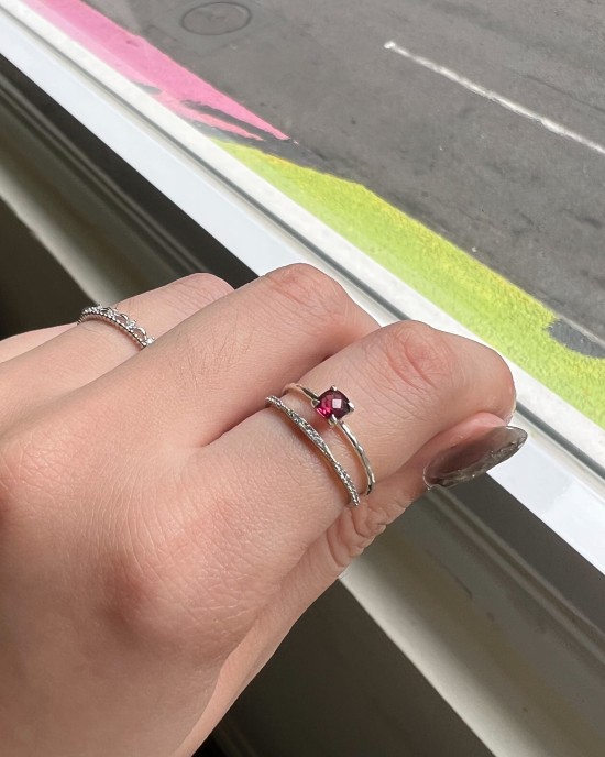 Flechazo．天然石純銀戒指