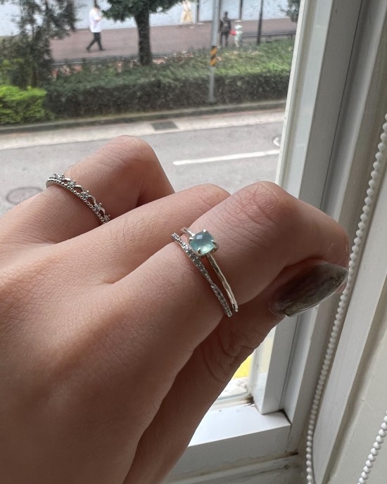 Flechazo．天然石純銀戒指