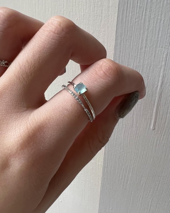 Flechazo．天然石純銀戒指