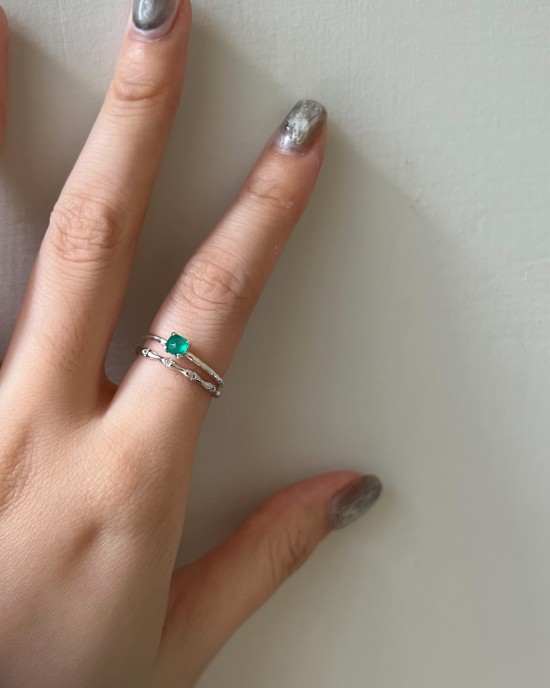 Flechazo．天然石純銀戒指