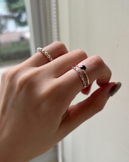 Flechazo．天然石純銀戒指