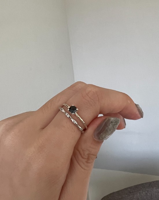 Flechazo．天然石純銀戒指