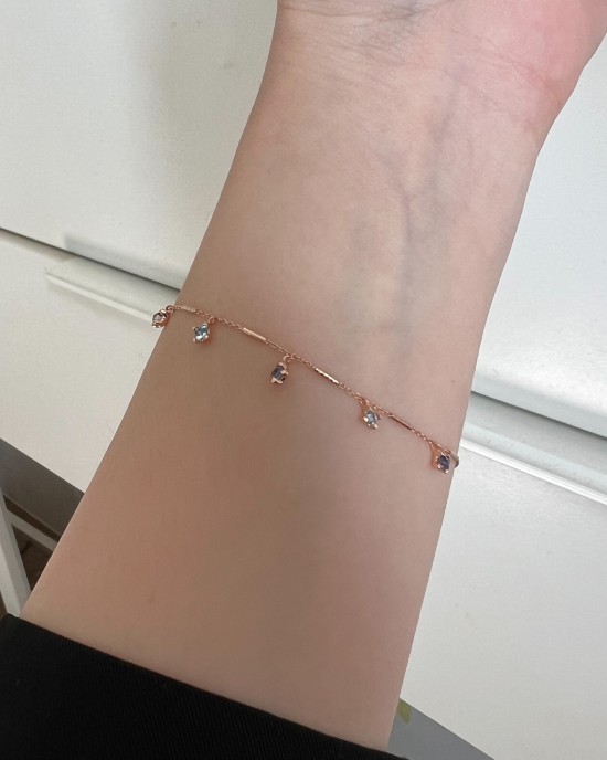 Spring vibe．玫瑰金天然石手鍊