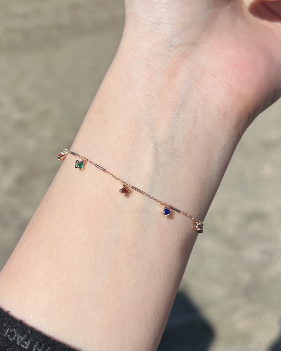 Spring vibe．玫瑰金天然石手鍊