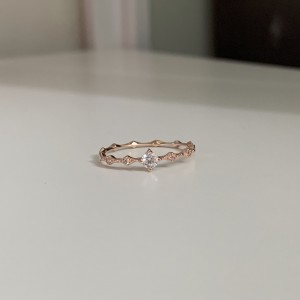 Drip drop 玫瑰金．純銀戒指