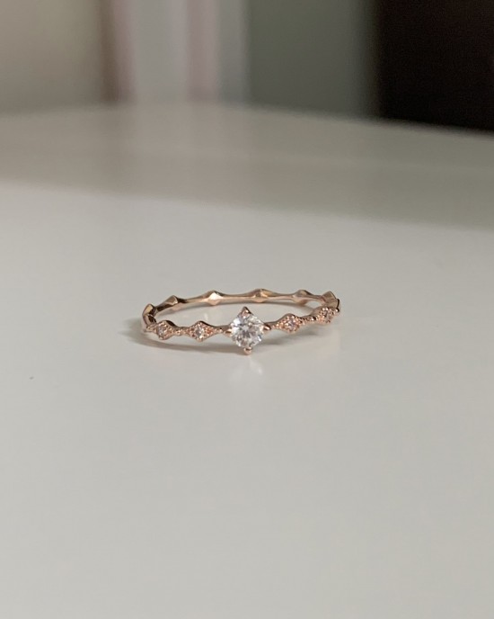 Drip drop 玫瑰金．純銀戒指