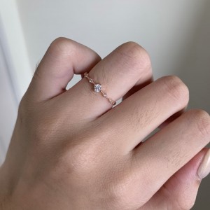 Drip drop 玫瑰金．純銀戒指