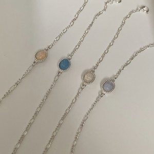 【現貨 】Quintessential．經典原石亮銀手鍊