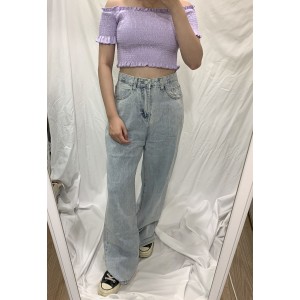 【CN】淺色直筒寬鬆牛仔褲．下著