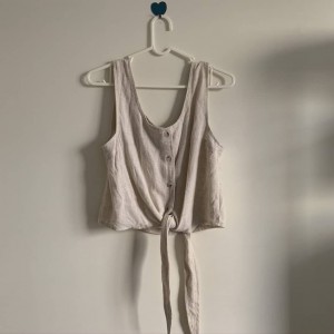 【CN】亞麻綁帶背心．上衣