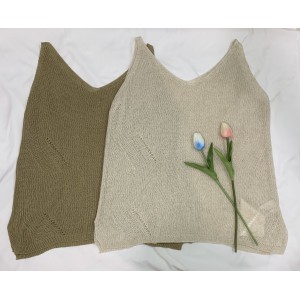 【CN】柔軟針織背心．上衣