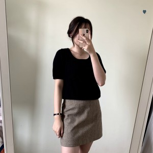 【KR】素色針織親膚上衣．上衣